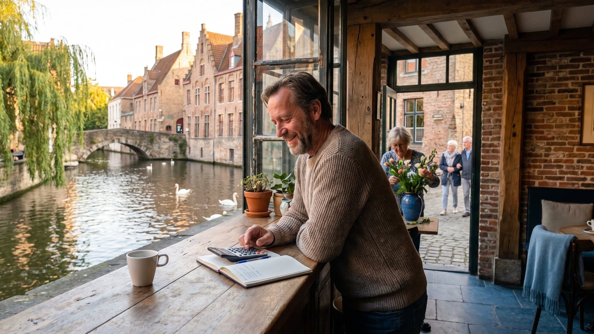 Een restauranteigenaar rekent op een rustige middag aan de bar